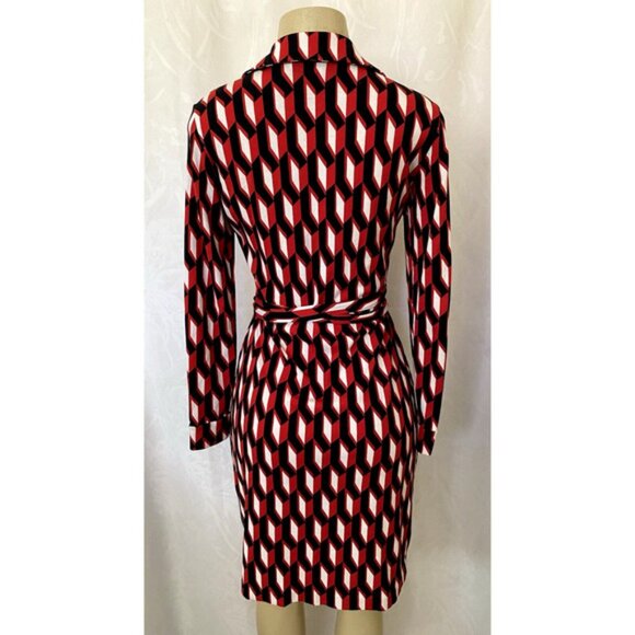 Diane von Furstenberg New Jeanne Two Wrap Dress Red Black White Arrow To… - Picture 5 of 9